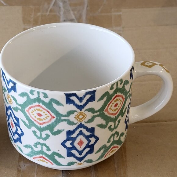 Pier 1 imports stoneware stackable coffee mugs qty of 2 GUC SEE PICS "BIN F" - Picture 3 of 10